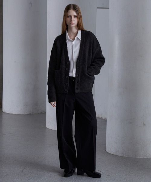 CLEL（クレイル）の「【CLEL】Alpaca Blend Shaggy V-Neck Cardigan