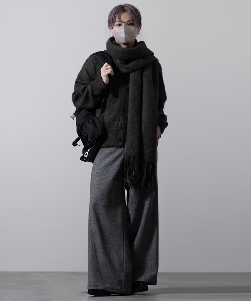 CLEL】Alpaca Blend Shaggy V-Neck Cardigan / アルパカブレンド