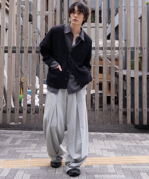 CLEL】Alpaca Blend Shaggy V-Neck Cardigan / アルパカブレンド