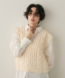 モヘアタッチループフリンジベスト