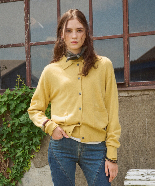 FREAK'S STORE（フリークスストア）の「マシーンウォッシャブル ウールブレンドポロニット/ ポロ襟（ニット/セーター・レディース・ライトグレー/ブラウン/レッド/レモンイエロー・ﾌﾘ-）」の3枚目の写真