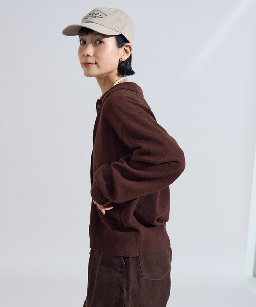 FREAK'S STORE（フリークスストア）の「マシーンウォッシャブル ウールブレンドポロニット/ ポロ襟（ニット/セーター・レディース・ライトグレー/ブラウン/レッド/レモンイエロー・ﾌﾘ-）」の17枚目の写真