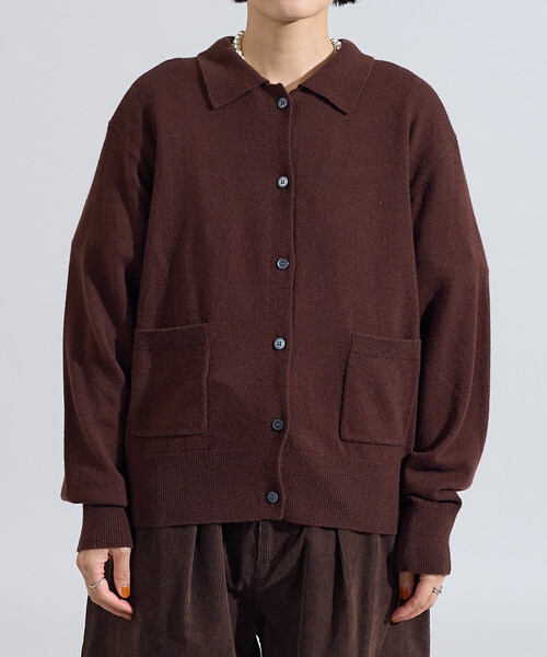 FREAK'S STORE（フリークスストア）の「マシーンウォッシャブル ウールブレンドポロニット/ ポロ襟（ニット/セーター・レディース・ライトグレー/ブラウン/レッド/レモンイエロー・ﾌﾘ-）」の15枚目の写真