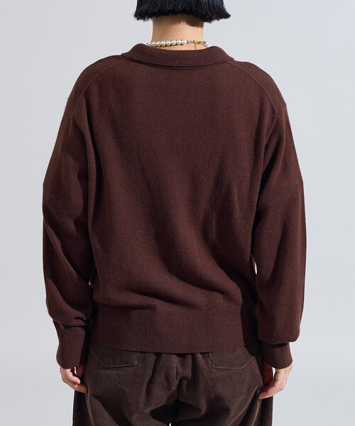 FREAK'S STORE（フリークスストア）の「マシーンウォッシャブル ウールブレンドポロニット/ ポロ襟（ニット/セーター・レディース・ライトグレー/ブラウン/レッド/レモンイエロー・ﾌﾘ-）」の13枚目の写真