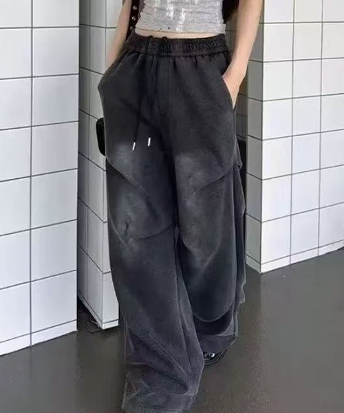 SpRay（スプレイ）の「スウェット切替ワイドパンツ（その他パンツ・レディース・グレー/ブラック・FREE/SMALL）」の6枚目の写真