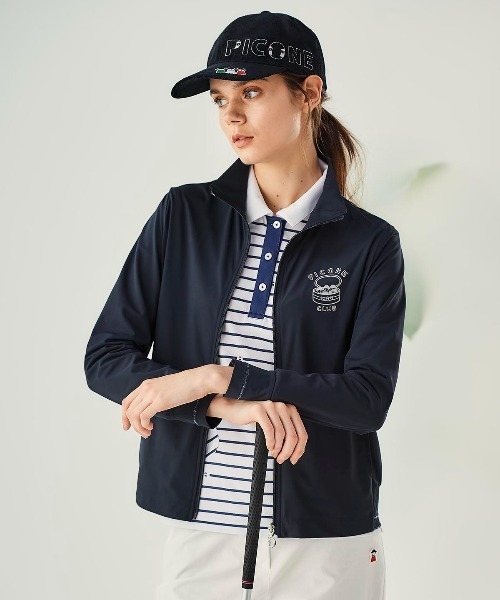 Picone CLUB（ピッコーネクラブ）の「ピコボーダーポロシャツ（ポロシャツ・レディース・ベージュ/グリーン/ネイビー/オレンジ・S/L/M）」の15枚目の写真