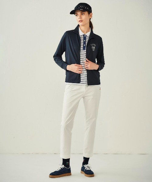 Picone CLUB（ピッコーネクラブ）の「ピコボーダーポロシャツ（ポロシャツ・レディース・ベージュ/グリーン/ネイビー/オレンジ・S/L/M）」の16枚目の写真