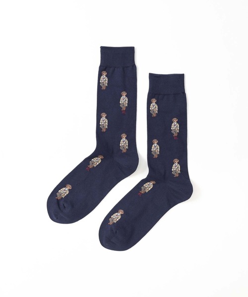 POLO RALPH LAUREN（ポロ ラルフ ローレン）の「POLO RALPH LAUREN ALLOVER BEAR クルーソックス 02012496（ソックス/靴下・メンズ・モスグリーン/ダークネイビー/ライトグレー・25-27CM/27-29cm）」の3枚目の写真