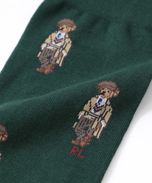 POLO RALPH LAUREN（ポロ ラルフ ローレン）の「POLO RALPH LAUREN ALLOVER BEAR クルーソックス 02012496（ソックス/靴下・メンズ・モスグリーン/ダークネイビー/ライトグレー・25-27CM/27-29cm）」の4枚目の写真