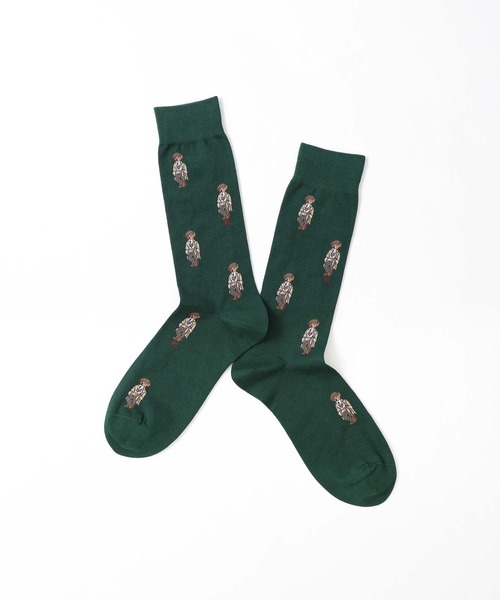 POLO RALPH LAUREN（ポロ ラルフ ローレン）の「POLO RALPH LAUREN ALLOVER BEAR クルーソックス 02012496（ソックス/靴下・メンズ・モスグリーン/ダークネイビー/ライトグレー・25-27CM/27-29cm）」の5枚目の写真