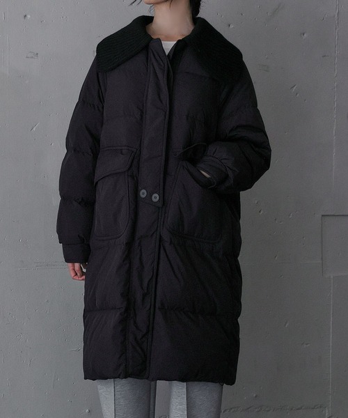 ELFRANK(エルフランク)の「【高品質ダウン90%】ダウンコート ロング 軽量 ロングコート 冬 スタンドカラー【上品シルエットの軽量ダウンコート】(ダウンジャケット/コート・レディース・ブラック/アイボリー/ベージュ・FREE)」の3枚目の写真
