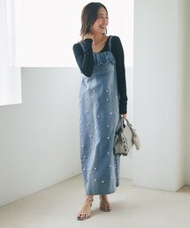 La boutique BonBon | 【最強着映えワンピ】パール付きデニムキャミワンピース(ワンピース)