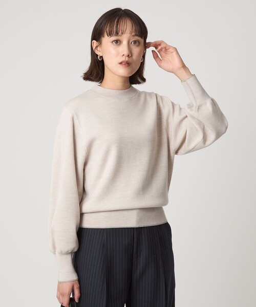 green label relaxing(グリーンレーベルリラクシング)の「ウール スムース ボトルネック フォルム ニット プルオーバー ウォッシャブル(ニット/セーター・レディース・グレー/オフホワイト/ブラック/レッド/ベージュ・FREE)」の14枚目の写真