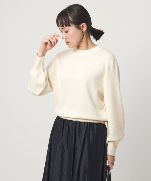 green label relaxing(グリーンレーベルリラクシング)の「ウール スムース ボトルネック フォルム ニット プルオーバー ウォッシャブル(ニット/セーター・レディース・グレー/オフホワイト/ブラック/レッド/ベージュ・FREE)」の21枚目の写真