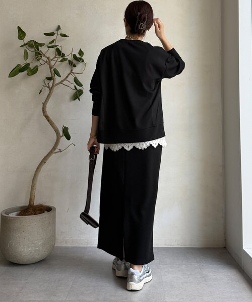 DouDou（ドゥドゥ）の「【WEB限定】MA1ポケットプルオーバー＋タイトスカートセット（セットアップ・レディース・アイボリー/ブラック/カーキ/キャメル・FREE）」の11枚目の写真