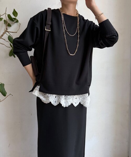 DouDou（ドゥドゥ）の「【WEB限定】MA1ポケットプルオーバー＋タイトスカートセット（セットアップ・レディース・アイボリー/ブラック/カーキ/キャメル・FREE）」の12枚目の写真