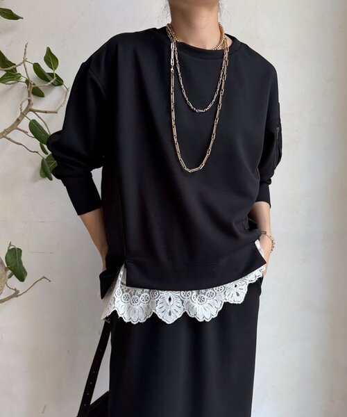 DouDou（ドゥドゥ）の「【WEB限定】MA1ポケットプルオーバー＋タイトスカートセット（セットアップ・レディース・アイボリー/ブラック/カーキ/キャメル・FREE）」の13枚目の写真