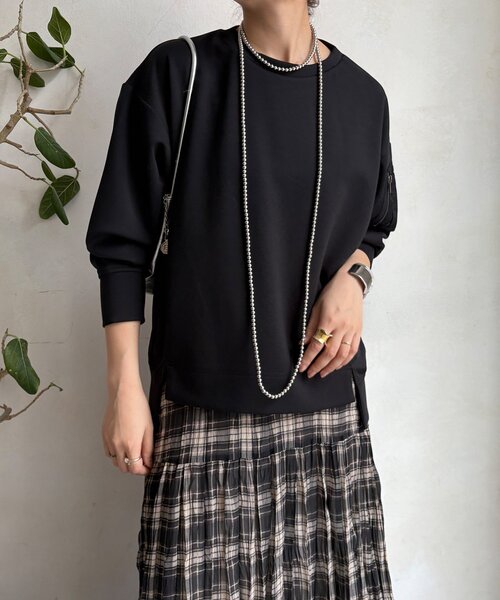 DouDou（ドゥドゥ）の「【WEB限定】MA1ポケットプルオーバー＋タイトスカートセット（セットアップ・レディース・アイボリー/ブラック/カーキ/キャメル・FREE）」の14枚目の写真