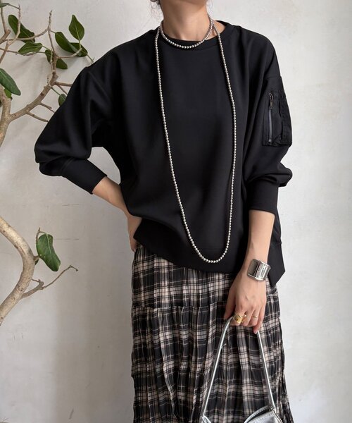 DouDou（ドゥドゥ）の「【WEB限定】MA1ポケットプルオーバー＋タイトスカートセット（セットアップ・レディース・アイボリー/ブラック/カーキ/キャメル・FREE）」の15枚目の写真