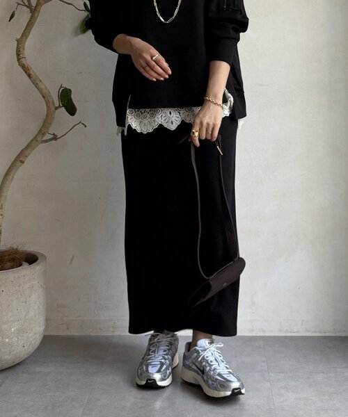 DouDou（ドゥドゥ）の「【WEB限定】MA1ポケットプルオーバー＋タイトスカートセット（セットアップ・レディース・アイボリー/ブラック/カーキ/キャメル・FREE）」の20枚目の写真