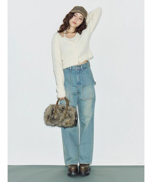 EVRIS（エヴリス）の「ホルターネックシャギーニットトップス（ニット/セーター・レディース・ブラック/グレー/ブルー/ホワイト・FREE）」の8枚目の写真