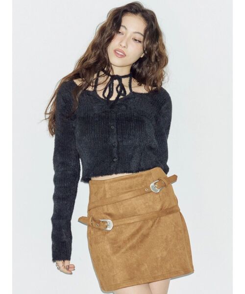 EVRIS（エヴリス）の「ホルターネックシャギーニットトップス（ニット/セーター・レディース・ブラック/グレー/ブルー/ホワイト・FREE）」の12枚目の写真