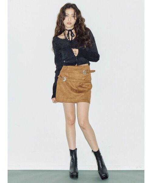 EVRIS（エヴリス）の「ホルターネックシャギーニットトップス（ニット/セーター・レディース・ブラック/グレー/ブルー/ホワイト・FREE）」の14枚目の写真