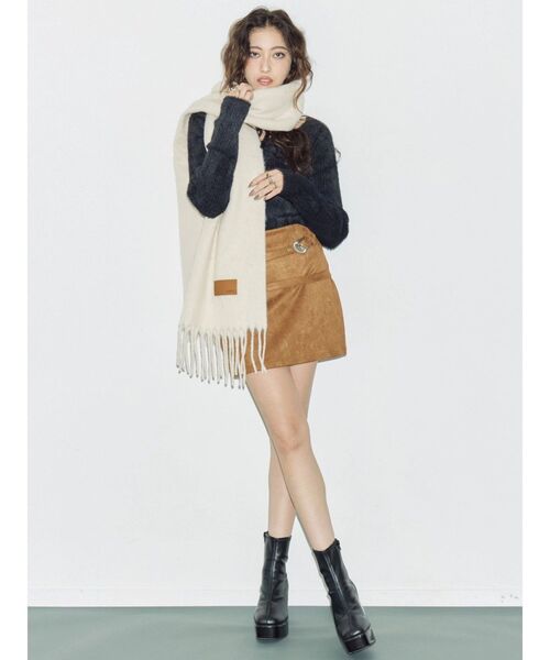 EVRIS（エヴリス）の「ホルターネックシャギーニットトップス（ニット/セーター・レディース・ブラック/グレー/ブルー/ホワイト・FREE）」の16枚目の写真