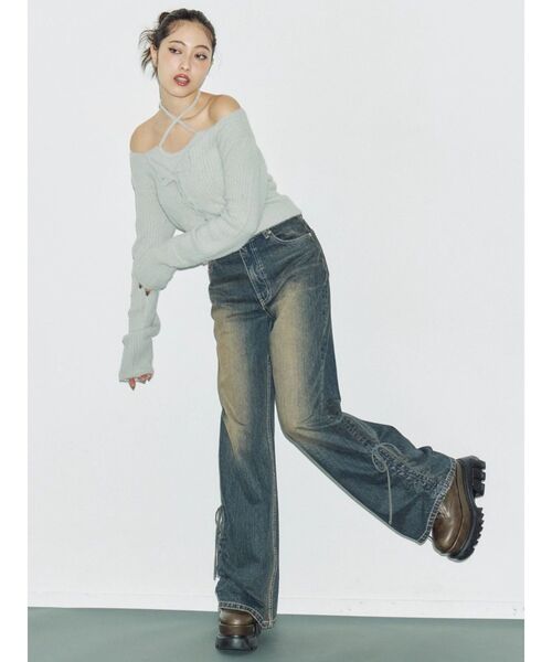 EVRIS（エヴリス）の「ホルターネックシャギーニットトップス（ニット/セーター・レディース・ブラック/グレー/ブルー/ホワイト・FREE）」の22枚目の写真