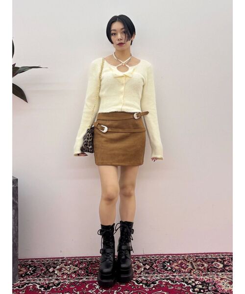 EVRIS（エヴリス）の「ホルターネックシャギーニットトップス（ニット/セーター・レディース・ブラック/グレー/ブルー/ホワイト・FREE）」の6枚目の写真