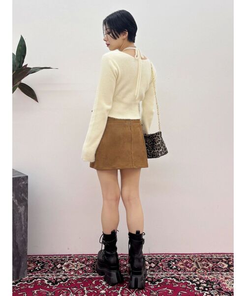 EVRIS（エヴリス）の「ホルターネックシャギーニットトップス（ニット/セーター・レディース・ブラック/グレー/ブルー/ホワイト・FREE）」の7枚目の写真