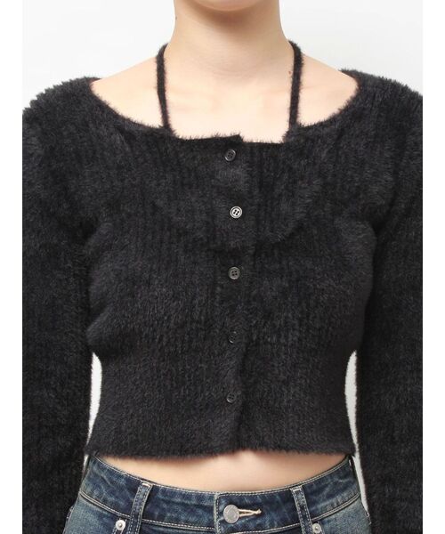 EVRIS（エヴリス）の「ホルターネックシャギーニットトップス（ニット/セーター・レディース・ブラック/グレー/ブルー/ホワイト・FREE）」の5枚目の写真