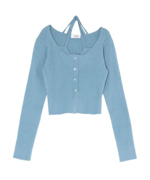 EVRIS（エヴリス）の「ホルターネックシャギーニットトップス（ニット/セーター・レディース・ブラック/グレー/ブルー/ホワイト・FREE）」の18枚目の写真