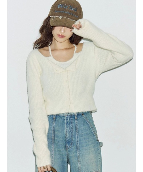 EVRIS（エヴリス）の「ホルターネックシャギーニットトップス（ニット/セーター・レディース・ブラック/グレー/ブルー/ホワイト・FREE）」の21枚目の写真