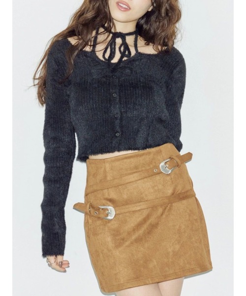 EVRIS（エヴリス）の「ホルターネックシャギーニットトップス（ニット/セーター・レディース・ブラック/グレー/ブルー/ホワイト・FREE）」の22枚目の写真