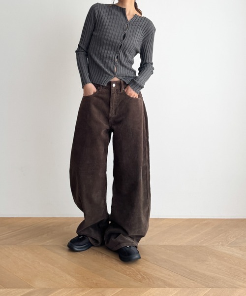 CANAL JEAN（キャナルジーン）の「choice_cnl/SEIRTAND　コーデュロイカーブパンツ（その他パンツ・レディース・ブラウン/チャコールグレー・SMALL/MEDIUM）」の5枚目の写真