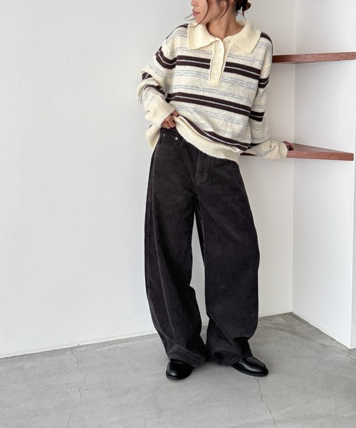 CANAL JEAN（キャナルジーン）の「choice_cnl/SEIRTAND　コーデュロイカーブパンツ（その他パンツ・レディース・ブラウン/チャコールグレー・SMALL/MEDIUM）」の19枚目の写真