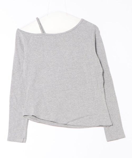 Lace Ladies(レースレディース)の「パール ワンショルダー 長袖 カット トップス(Tシャツ/カットソー・レディース・ブラック/ライトグレー/パープル/ダークグレー・FREE)」の5枚目の写真