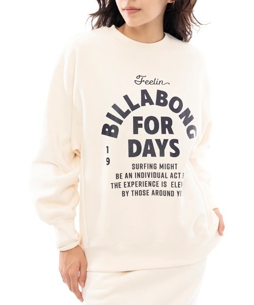 BILLABONG(ビラボン)の「【BILLABONG/ビラボン】24AW SIDE RIB HEAVY SWEAT/ロゴスウェットトレーナー(スウェット・レディース・ヘザーグレー/ブルー/ブラック/ホワイト・MEDIUM/LARGE)」の2枚目の写真