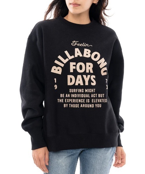 BILLABONG(ビラボン)の「【BILLABONG/ビラボン】24AW SIDE RIB HEAVY SWEAT/ロゴスウェットトレーナー(スウェット・レディース・ヘザーグレー/ブルー/ブラック/ホワイト・MEDIUM/LARGE)」の1枚目の写真