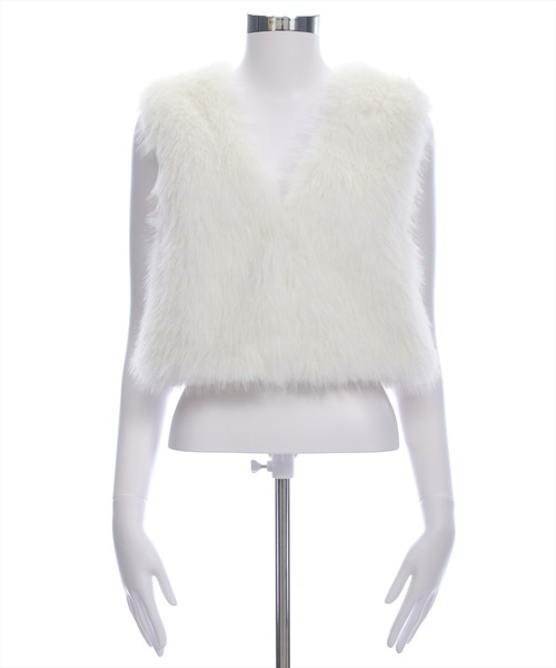 セール】ショート丈ファーベスト［大人 カジュアル 着回し力抜群