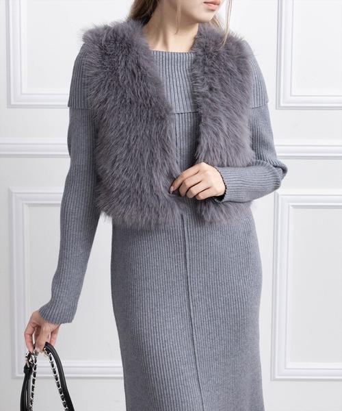 セール】ショート丈ファーベスト［大人 カジュアル 着回し力抜群］≪AW