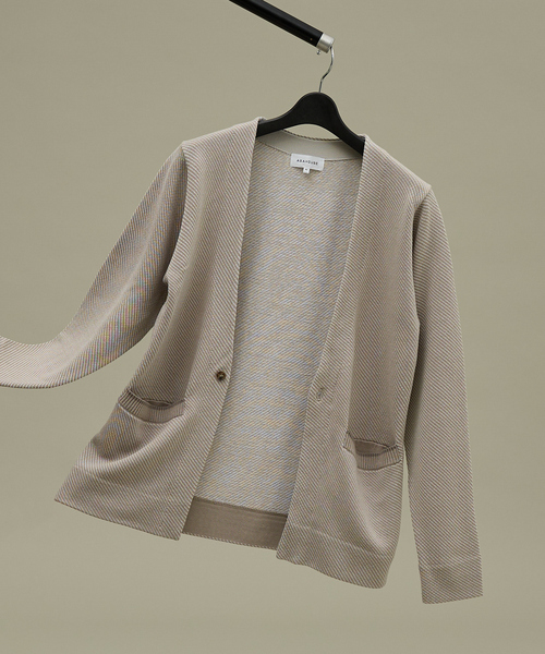 セール】バイアスジャガード 1ボタン カーディガン（カーディガン