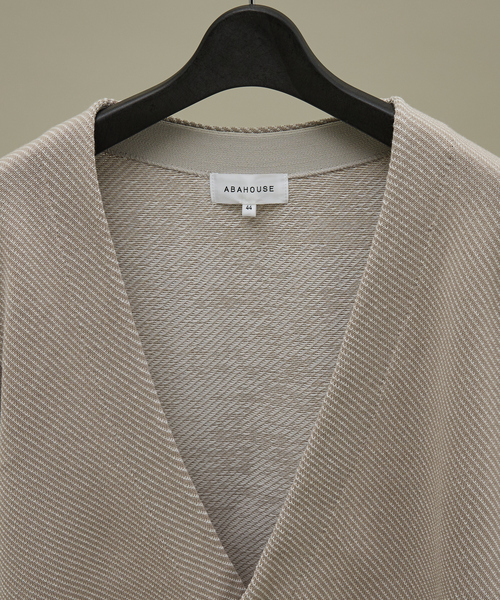 ABAHOUSE（アバハウス）の「バイアスジャガード 1ボタン カーディガン（カーディガン/ボレロ・メンズ・ネイビー/ブルー/グレイッシュベージュ・44/46/48）」の7枚目の写真