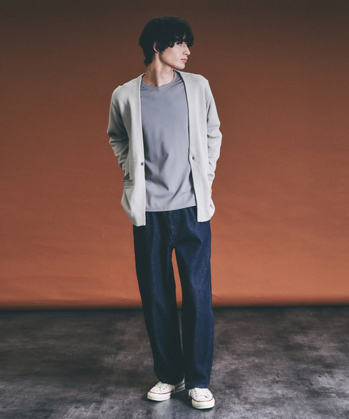 ABAHOUSE（アバハウス）の「バイアスジャガード 1ボタン カーディガン（カーディガン/ボレロ・メンズ・ネイビー/ブルー/グレイッシュベージュ・44/46/48）」の18枚目の写真