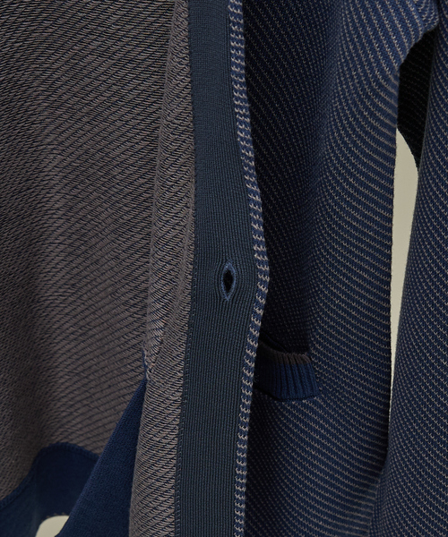 ABAHOUSE（アバハウス）の「バイアスジャガード 1ボタン カーディガン（カーディガン/ボレロ・メンズ・ネイビー/ブルー/グレイッシュベージュ・44/46/48）」の22枚目の写真