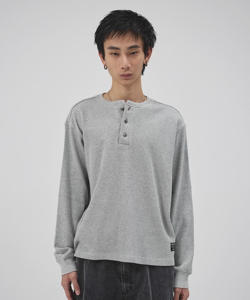 コットンサーマルロングスリーブヘンリーネックTシャツ【UNISEX】（T