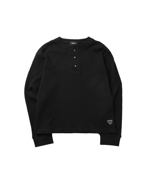 コットンサーマルロングスリーブヘンリーネックTシャツ【UNISEX】（T