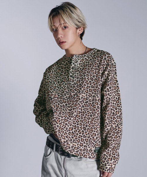 MSG(エムエスジー)の「シルバーボタンヘンリーネックサーマルワッフル長袖Tシャツ カットソー(Tシャツ/カットソー・メンズ・グレー/ホワイト/ワイン系/ブラック系/ブラック/ブラック系2/レオパード/カモフラージュ/ホワイト系・XL/L/M/S)」の10枚目の写真
