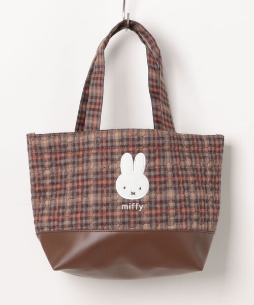 Miffy( ミッフィー)の「miffy/ミッフィー キルティングチェックシリーズ トートバッグ(トートバッグ・レディース・ブラウン/アイボリー・ONE SIZE)」の2枚目の写真